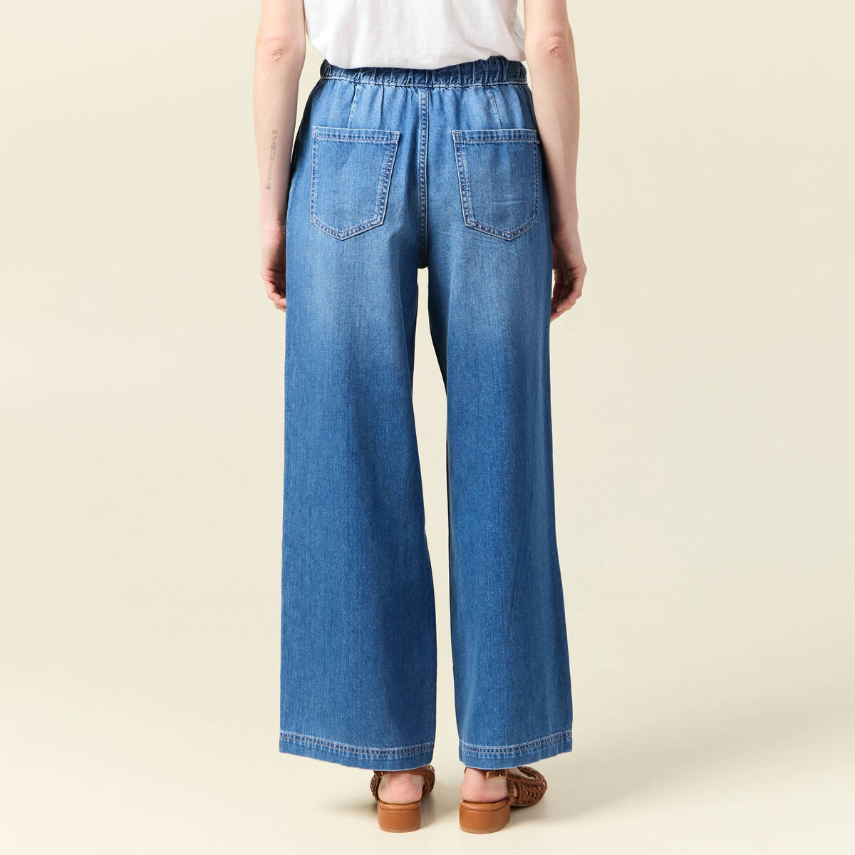 Jeans jogging élastiqué denim used femme