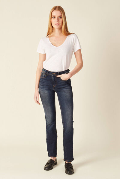 Jeans Demi - regular taille haute denim brut femme