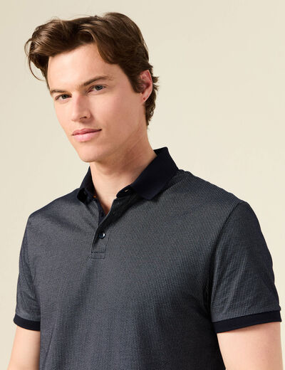 Polo manches courtes bleu marine homme