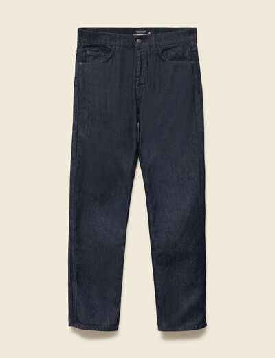 Jeans straight longueur 32 en coton denim brut rinse homme