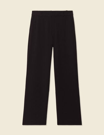 Pantalon straight taille haute noir femme