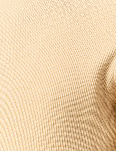 Pull fin col rond manches longues beige homme