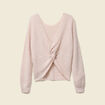 Pull r&eacute;versible manches longues col rond creme femme