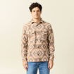 Surchemise manches longues beige homme