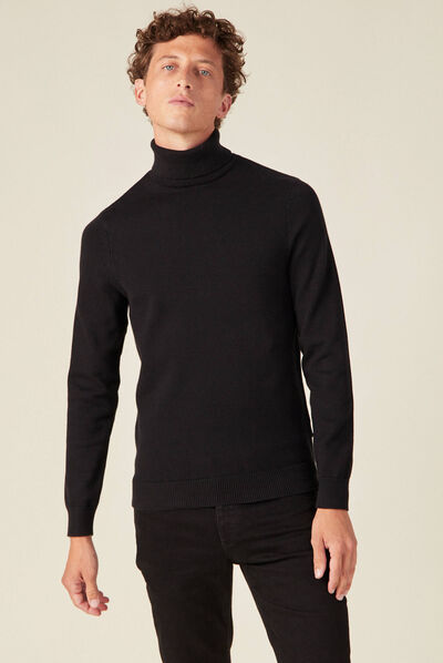 Pull manches longues noir homme