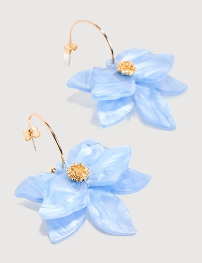 Boucles d'oreilles pendantes bleu clair femme
