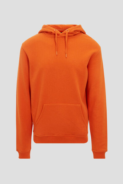 Sweat manches longues orange homme