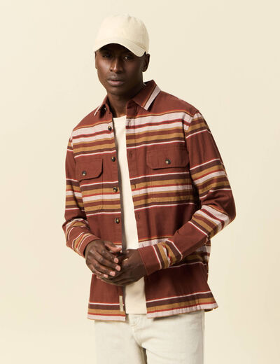 Surchemise manches longues bordeaux homme