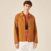 Blouson zippé droit camel homme