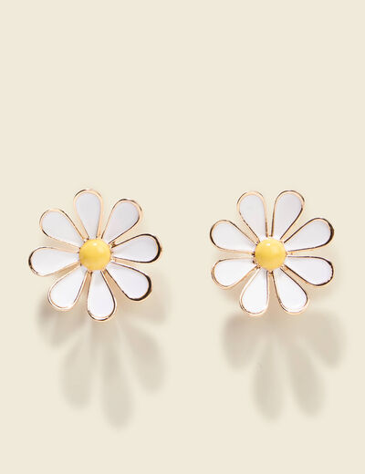 Boucles d'oreilles blanc femme