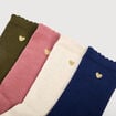 Lot de 4 paires de chaussettes vert kaki femme