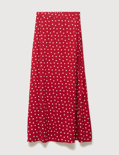 Jupe fluide rouge femme