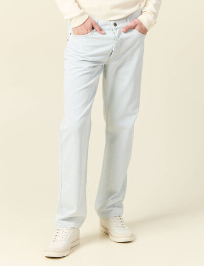 Jeans regular 5 poches denim snow bleach homme