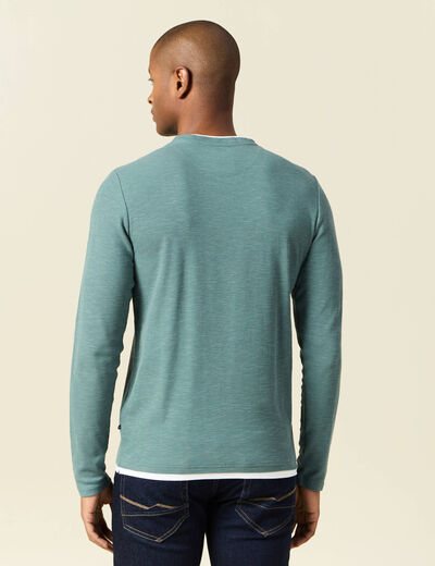 T-shirt manches longues vert foncé homme