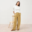 Pantalon loose taille standard camel femme