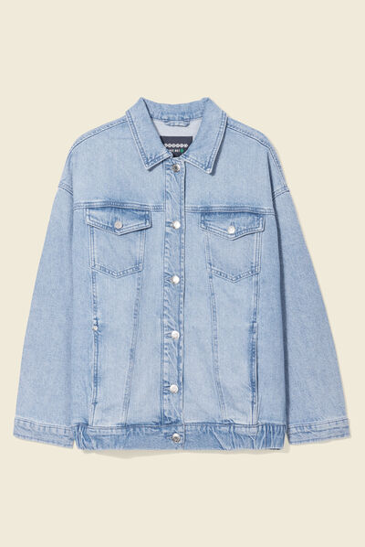 Blouson jean éco-responsable denim bleach femme