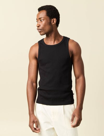 D&eacute;bardeur cintr&eacute; col rond sans manches noir homme