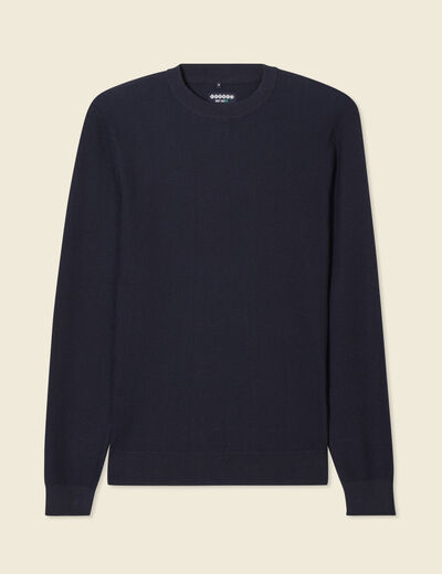 Pull éco-responsable bleu marine homme