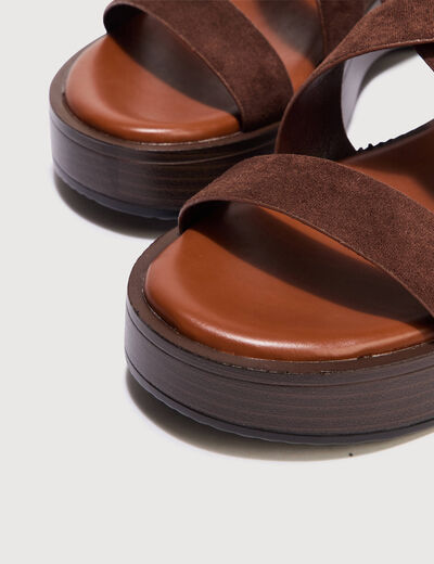 Sandales marron fonc&eacute; femme