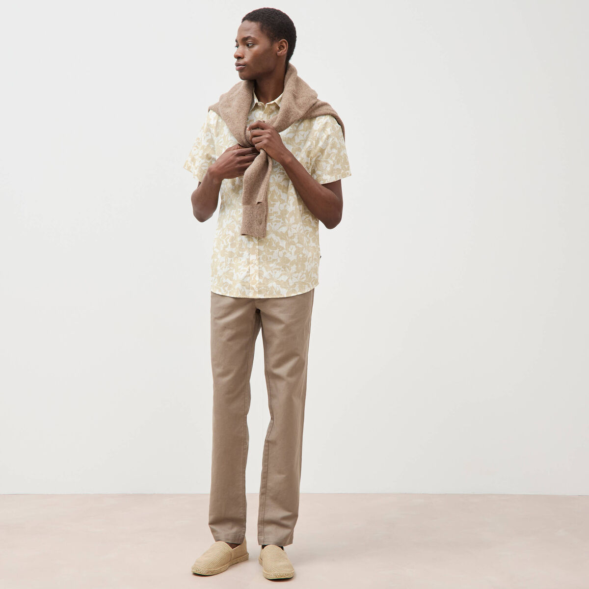 Pantalon chino taupe homme