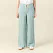 Pantalon loose taille haute vert pastel femme