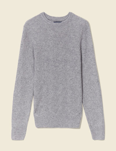 Pull manches longues gris homme