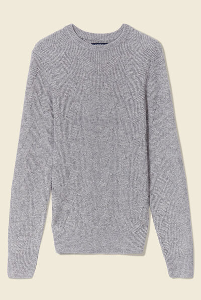 Pull manches longues gris homme