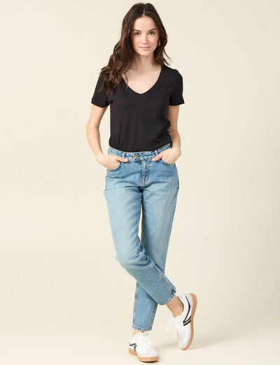 T-shirt manches courtes noir femme