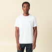 T-shirt col rond manches courtes brod&eacute; blanc homme