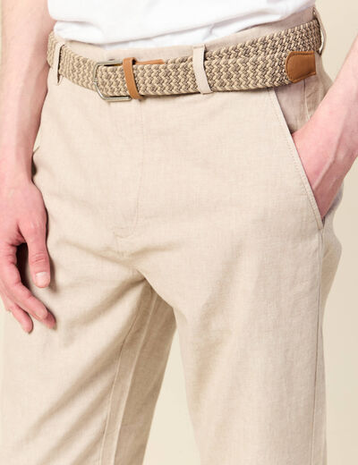 Pantalon éco-responsable beige homme