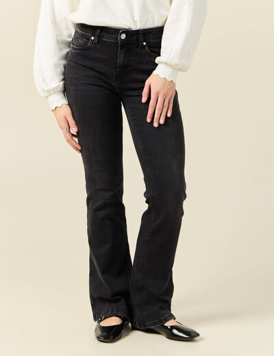 Jeans bootcut 5 poches denim gris femme