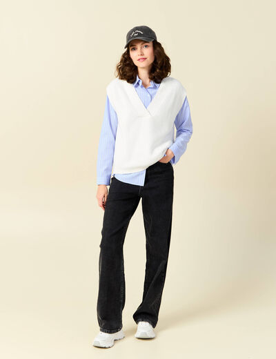 Pull éco-responsable ecru femme