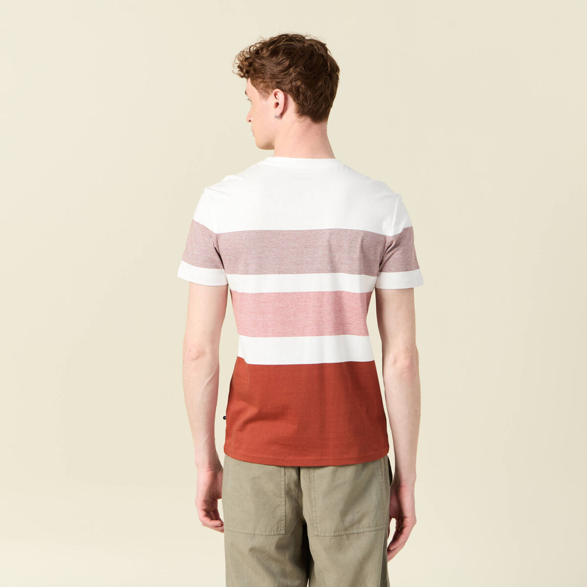 T-shirt manches courtes marron cognac homme