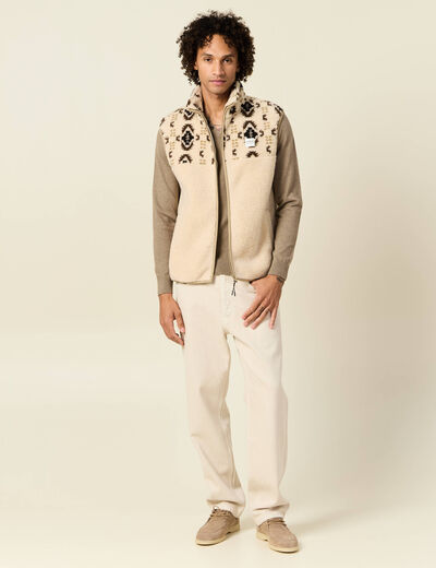 Pull manches longues taupe homme