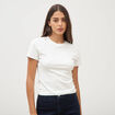 T-shirt ajust&eacute; col rond manches courtes ecru femme