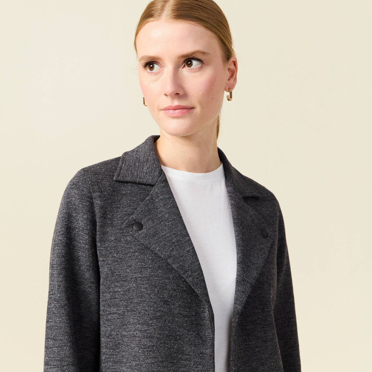 Gilet manches longues gris femme