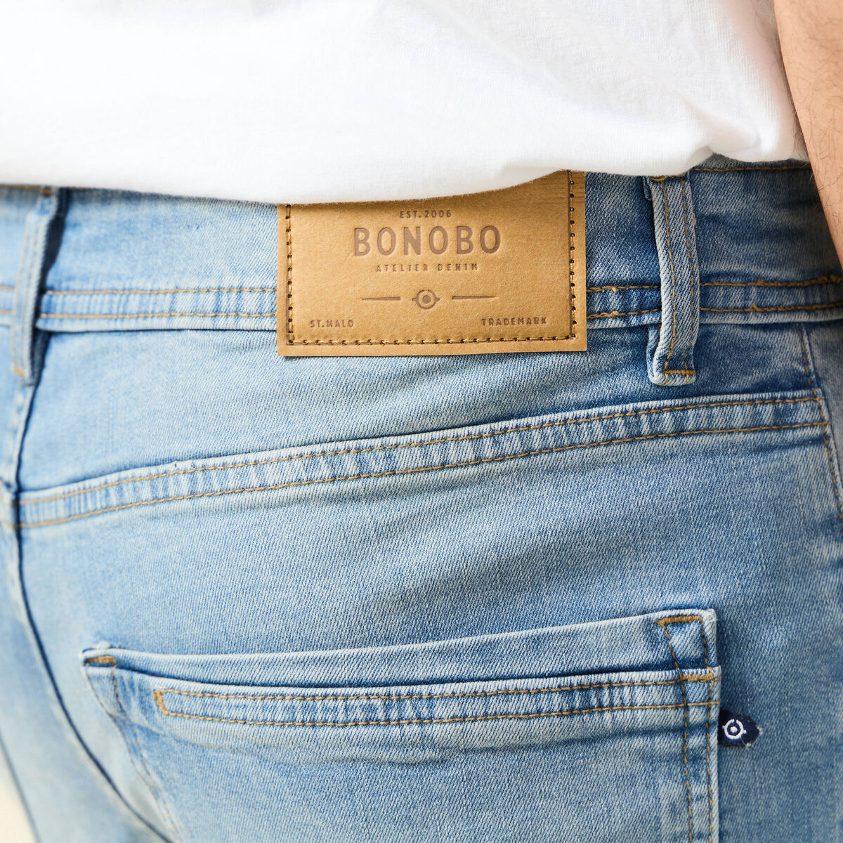 Jeans slim denim used homme