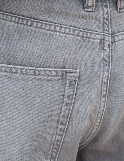 Jeans loose taille standard en coton denim gris clair femme