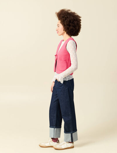 Gilet r&eacute;versible droit sans manches multicolore femme