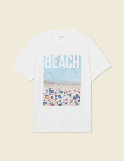 T-shirt manches courtes ecru homme