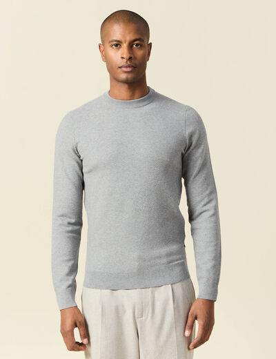 Pull manches longues gris homme