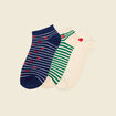 Lot de 3 paires chaussettes basses vert femme