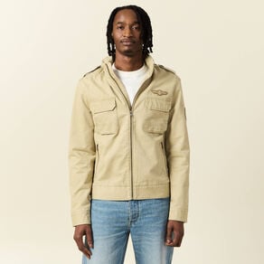blouson style biker zippe beige homme Blouson style biker zippé beige homme