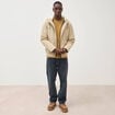 Parka courte &agrave; capuche beige homme