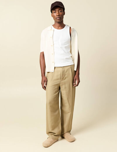 Pantalon droit longueur 32 vert olive homme