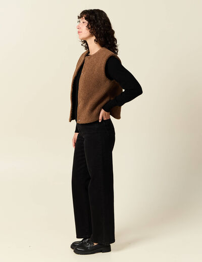 Gilet sans manches réversible camel femme
