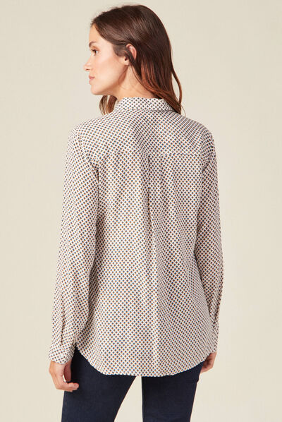 Chemise manches longues blanc femme