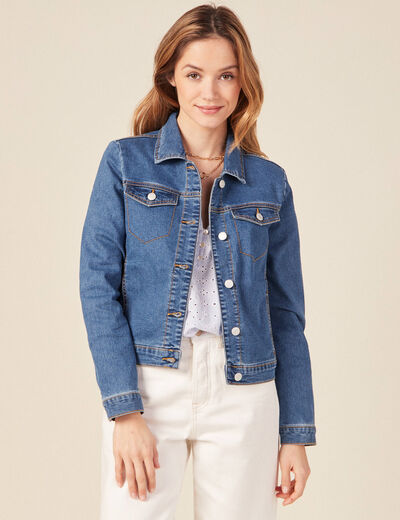 Veste en jean éco-responsable denim stone femme