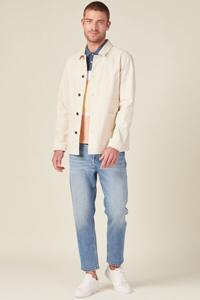 Polo éco-responsable bleu gris homme