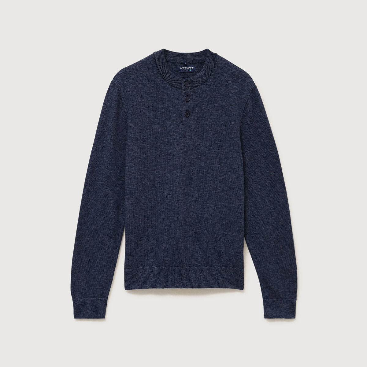 Pull manches longues bleu marine homme